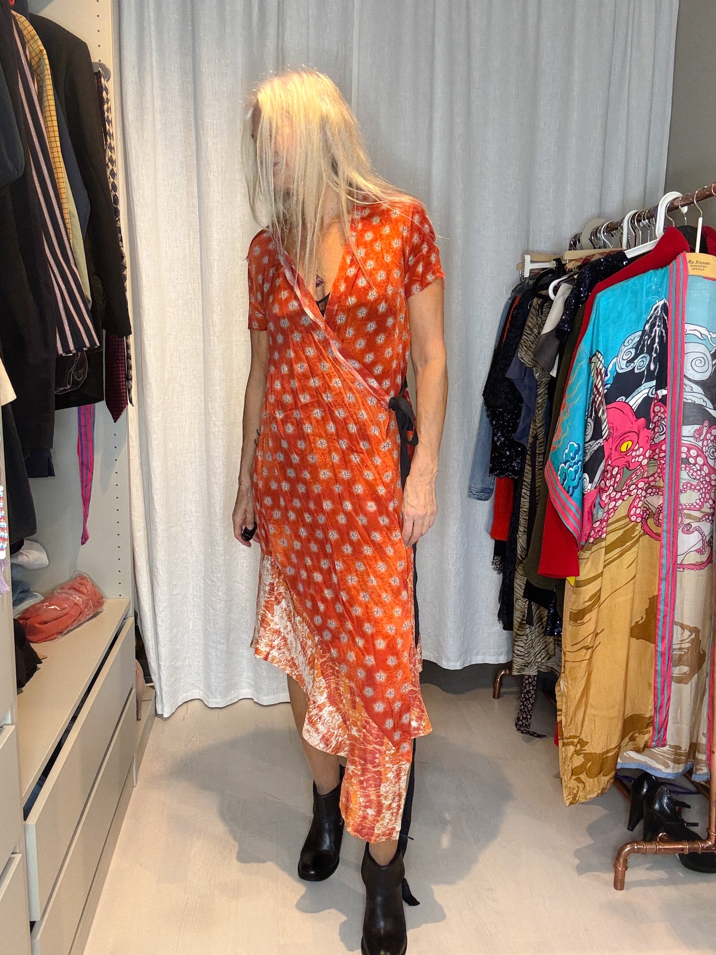 Non Sense red wrap dress