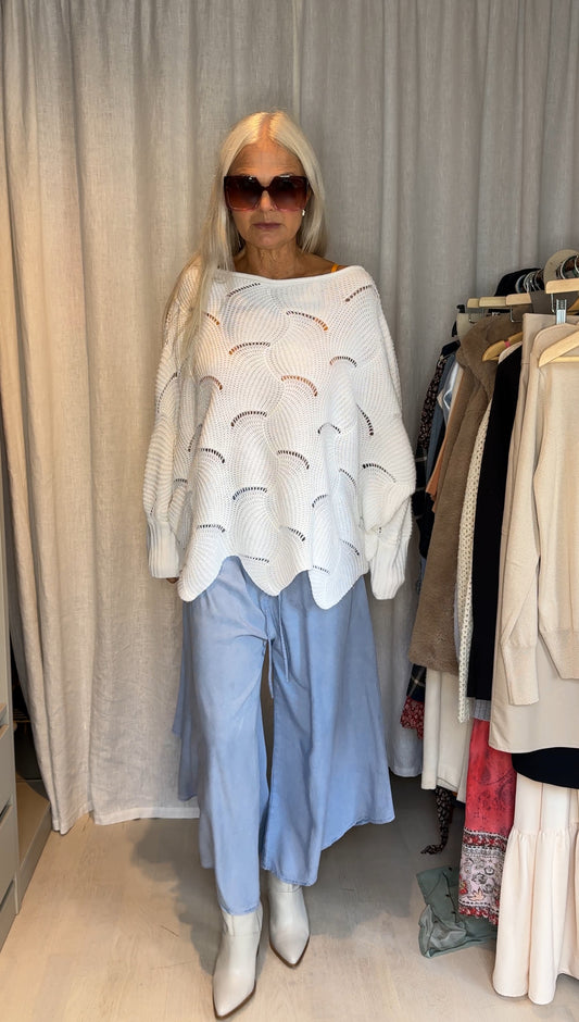 Blue wide palazzo pants