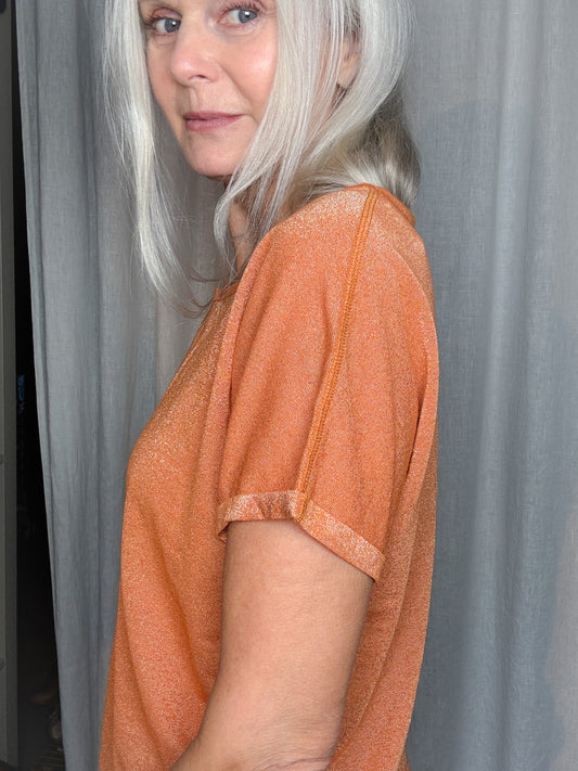 Glittering orange Mos Mosh top