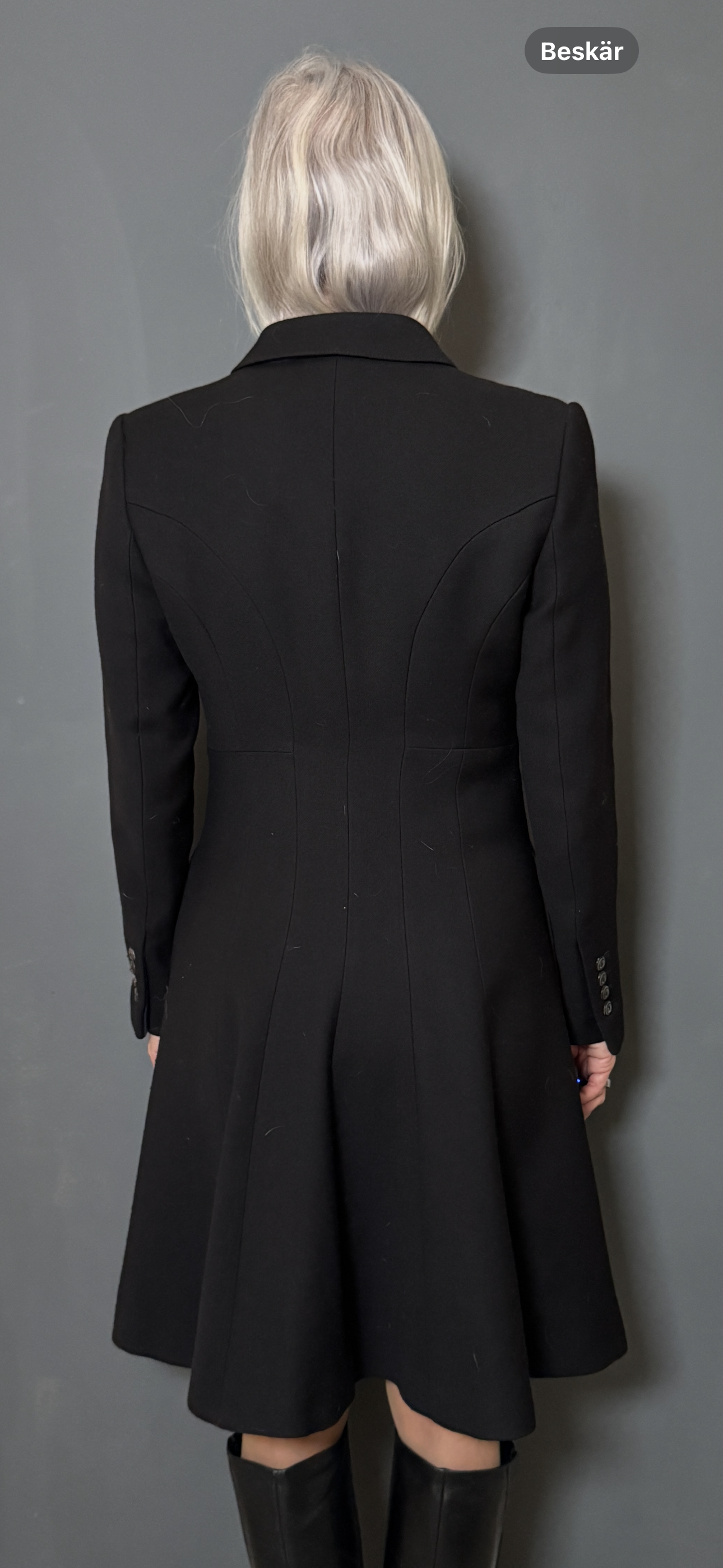 Black wool mix coat from Zara