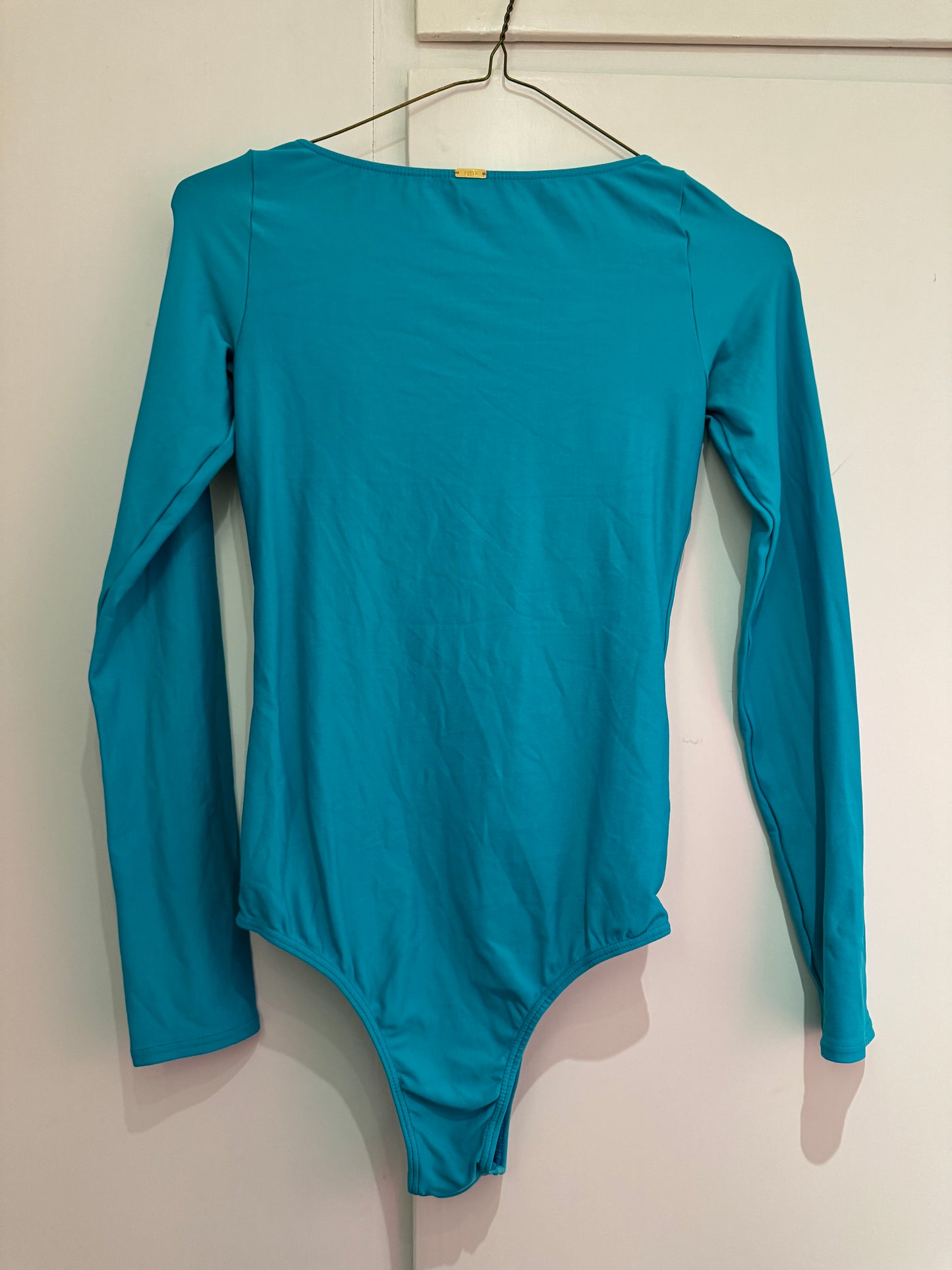 Long sleeved bathing suit from the Aruba days - turquoise-green