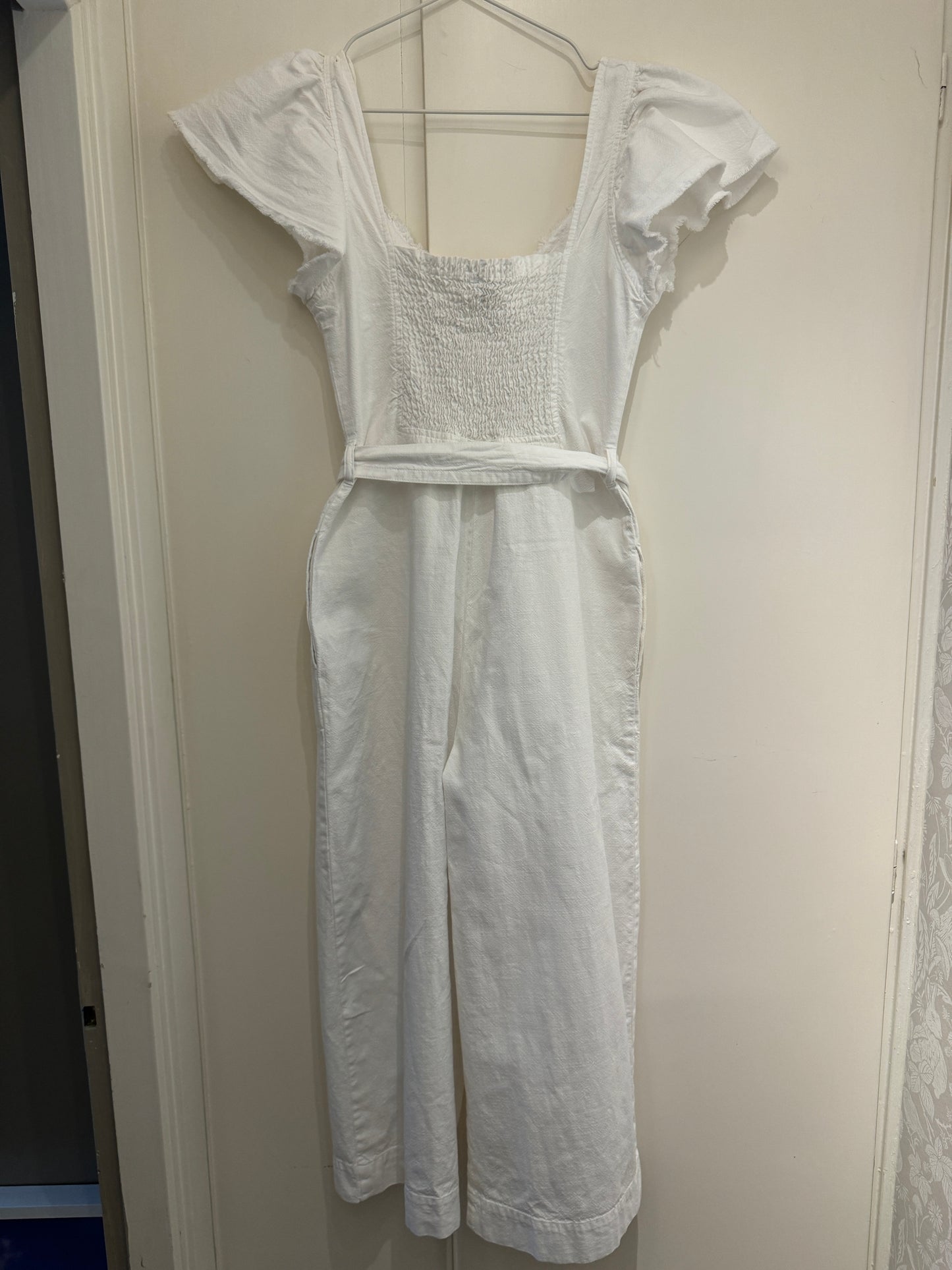 White denim jumpsuit