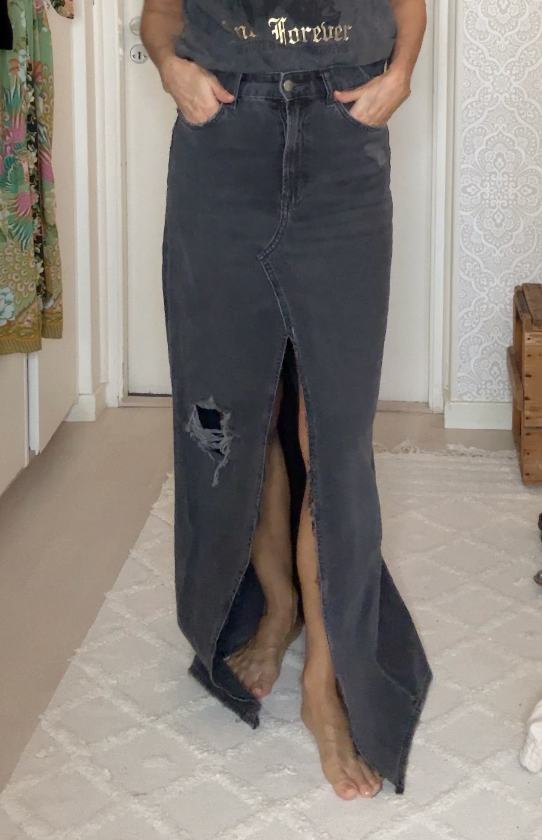 Black denim skirt made by me!