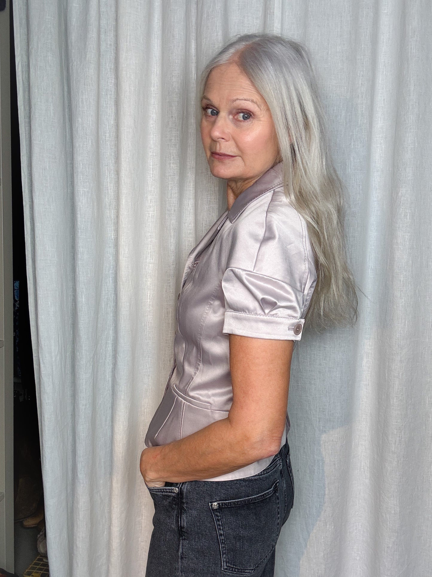 Stefanel army satin top