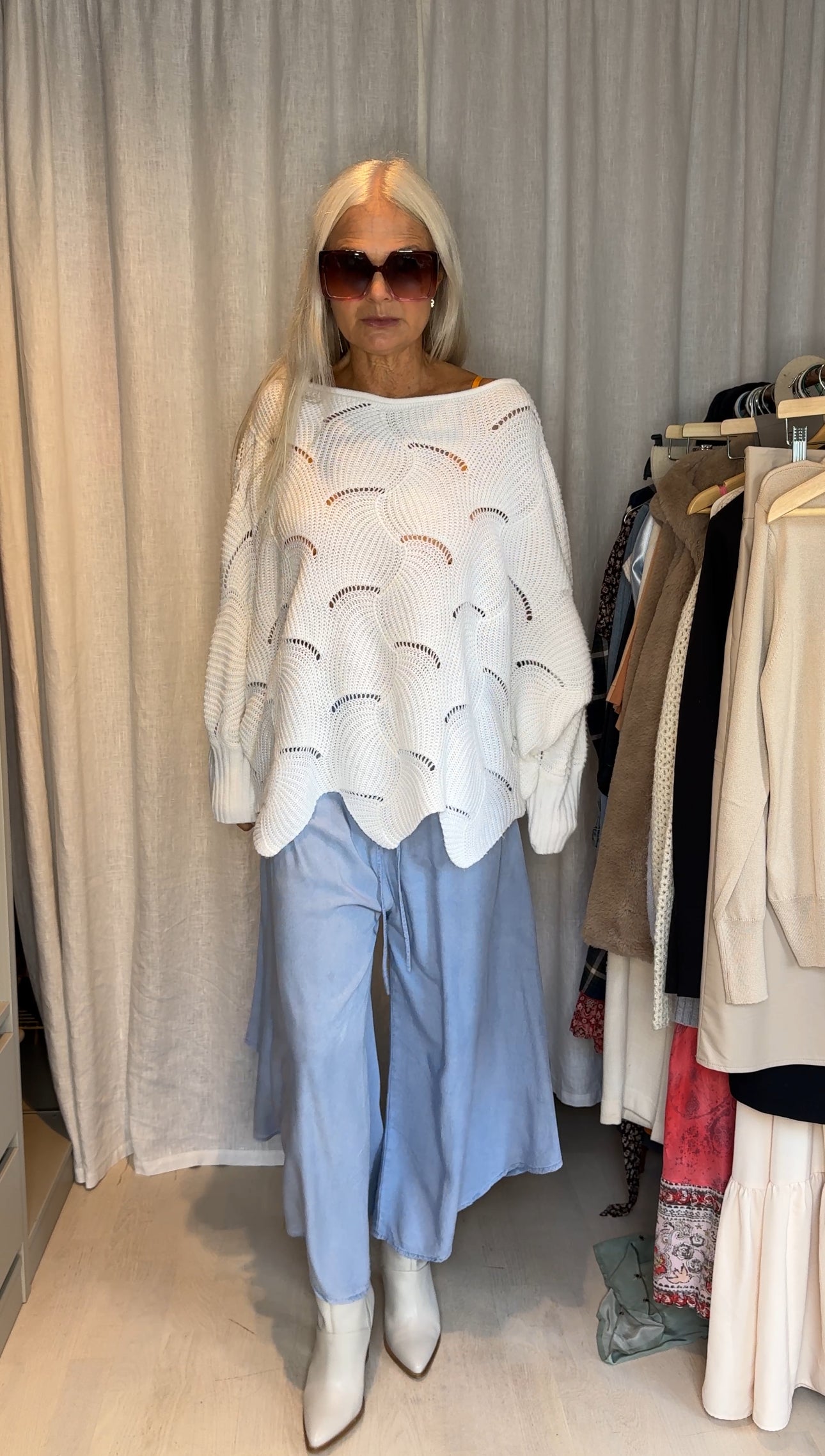 Blue wide palazzo pants