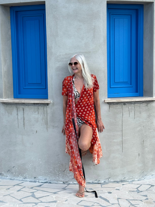 Non Sense red wrap dress