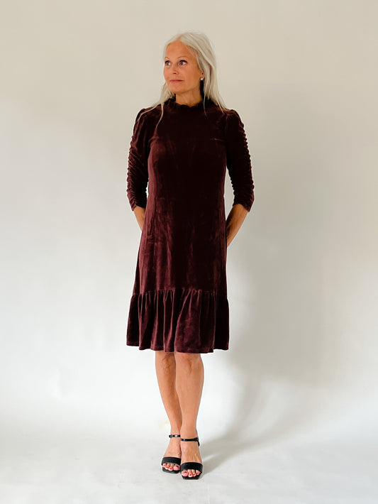 Odd Molly velour dress burgundy