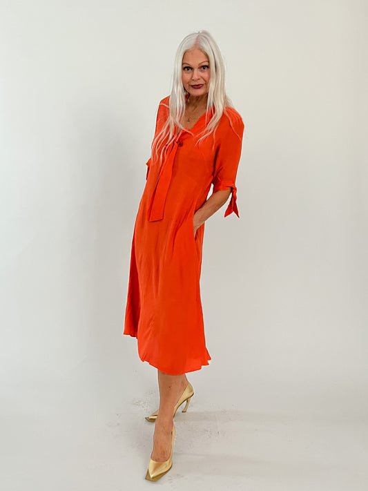 Orange flowy dress