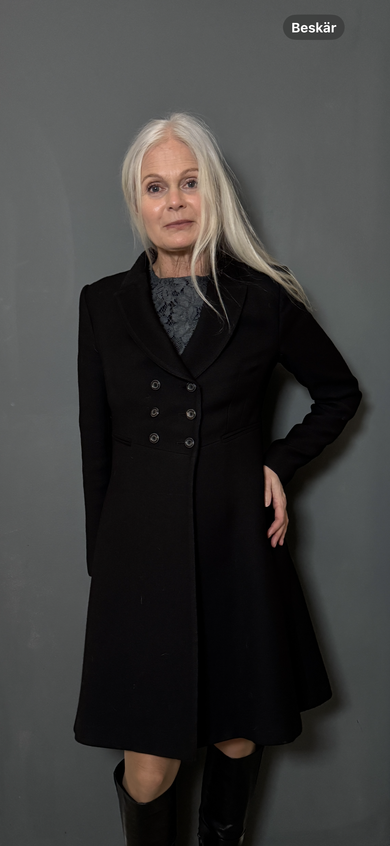 Black wool mix coat from Zara