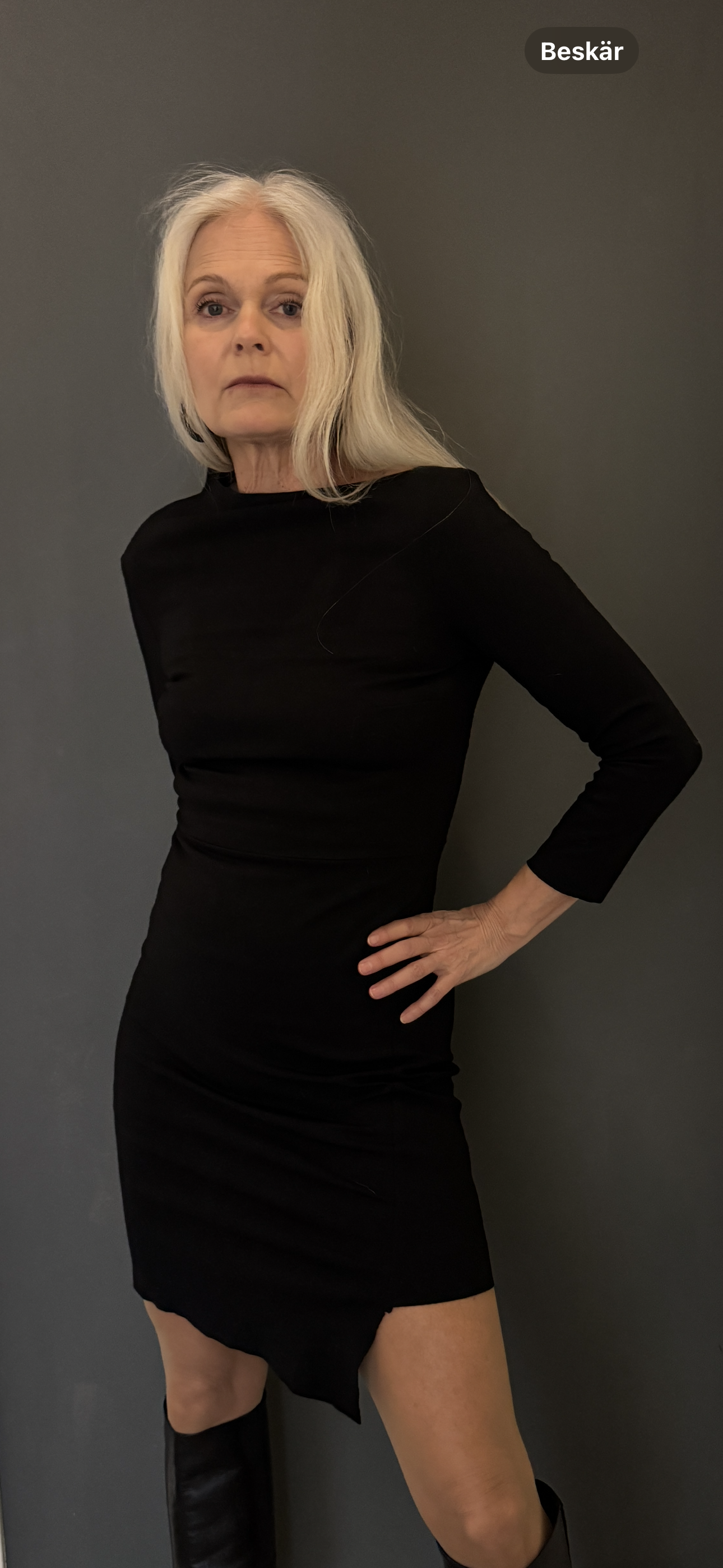 Dagmar black assymetric dress