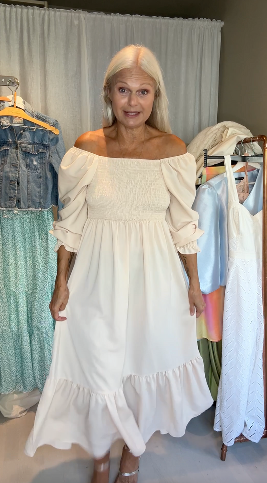 Creme white maxi dress